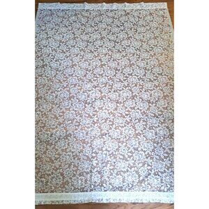 Burlington White Lace Curtain Panel Cabbage Rose Coquette Cottage Granny 60x80
